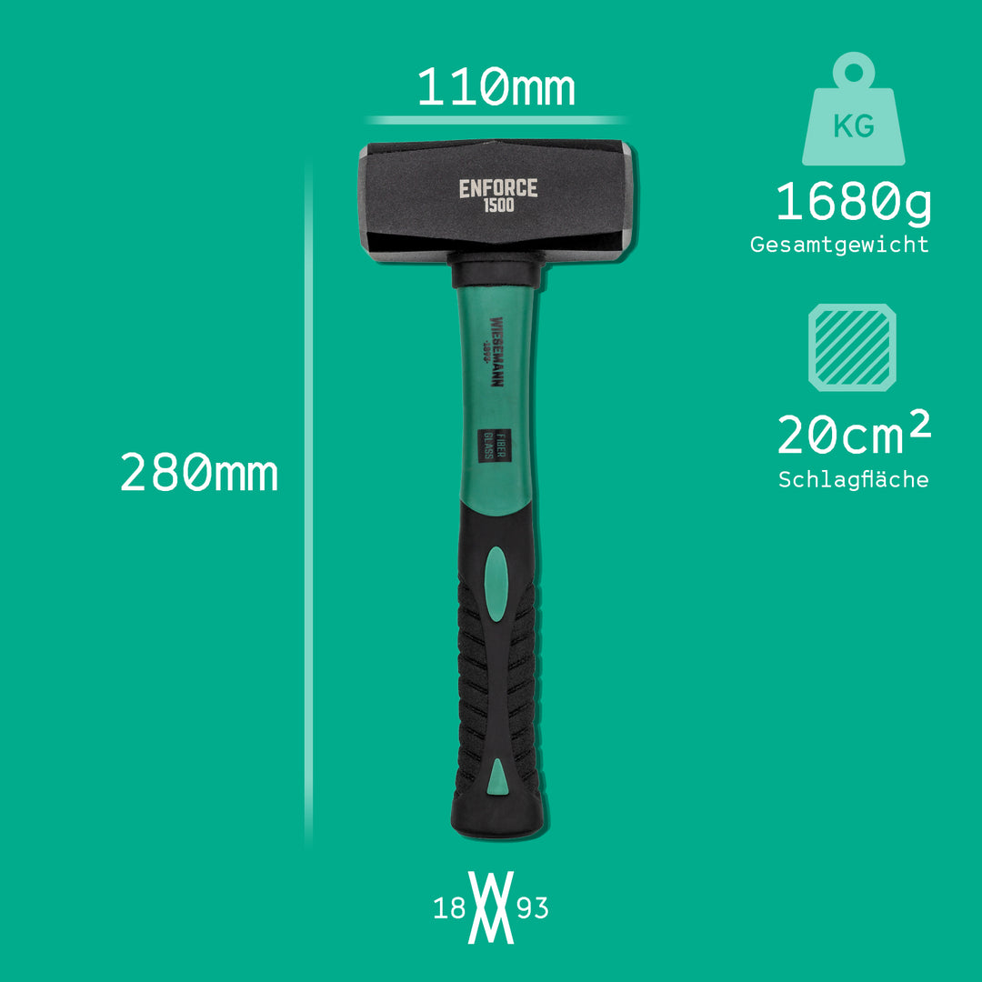 WALTER Professional Vorschlaghammer Schlosserhammer 5000 G, Fiberglas